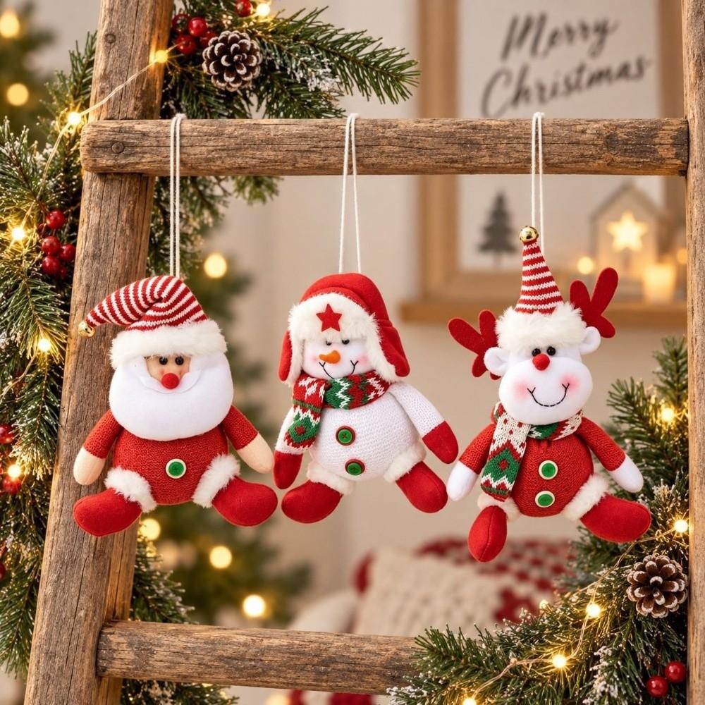 Elk Christmas Doll Ornament Cartoon Merry Christmas Decoration Santa Claus Pendant  Home Decor