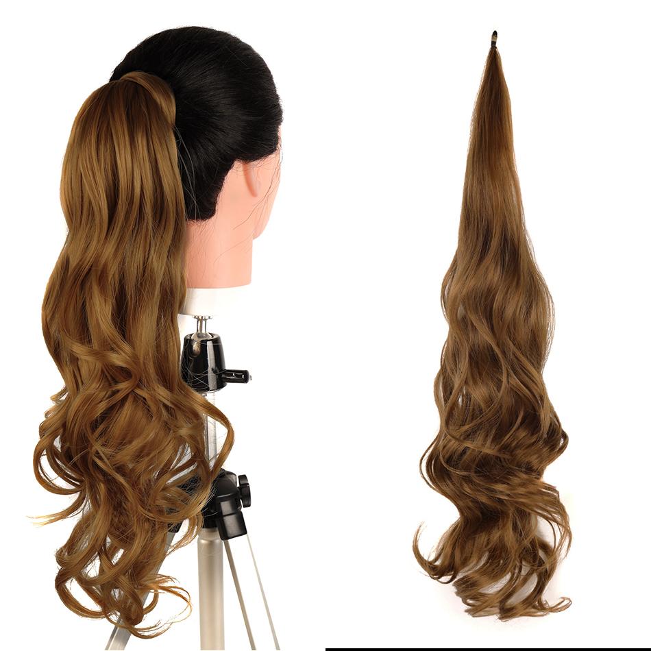 Synthetic Ponytail Extensions False Hair Tail for Women Flextail 26inch Length Blonde Ponytail Hairpieces For Women Daily Use