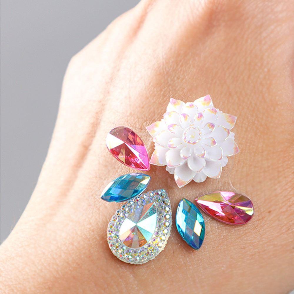 DIY Nálepky na obličej Body kamínky Barevné Dětské Nálepky na drahokamy Nálepky na čelo Tetování Party