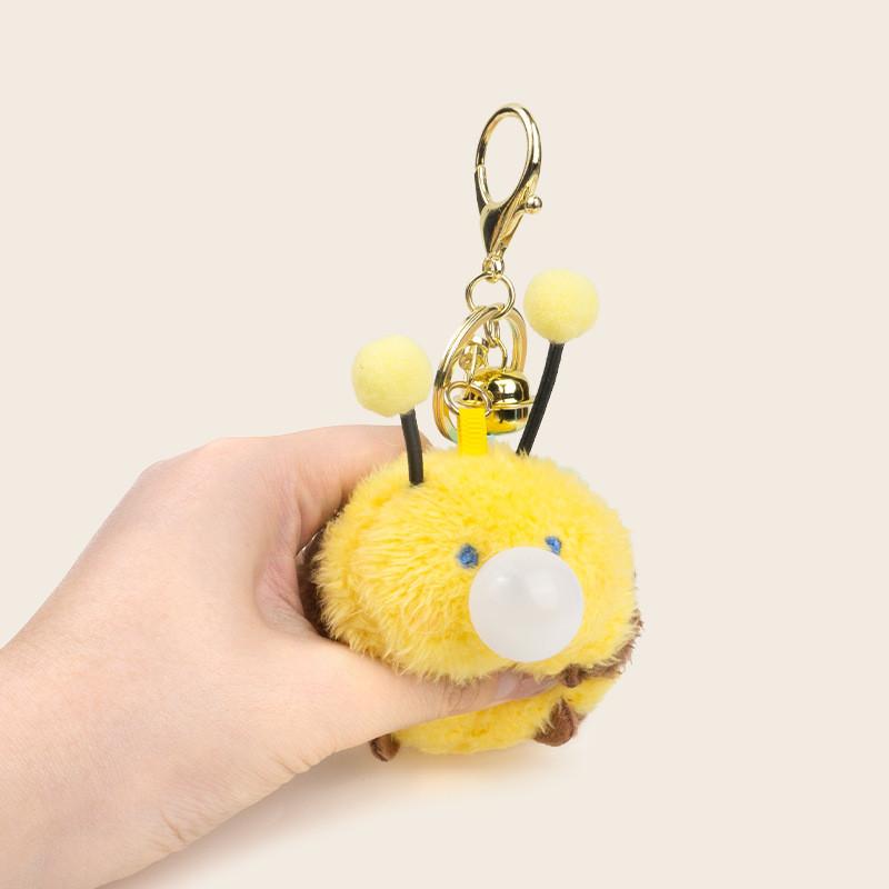 Capybara Bee Backpack Bees Spit Bubbles Plush Keychain For Kids And Bag Decor