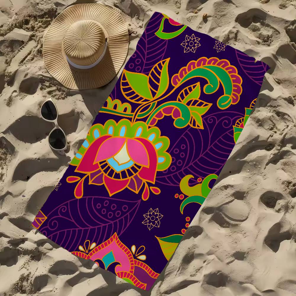 Paisley Print Beach Towel For Kids Personalized Bath Towel Pool Towel Vacation Gift Picnic Towel Party Gift