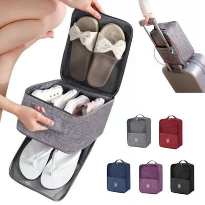 Double Layer Shoes Storage Bag Breathable Mesh with Pocket Travel Shoe Bag Large Capacity Hanging Shoes Packaging Pouch