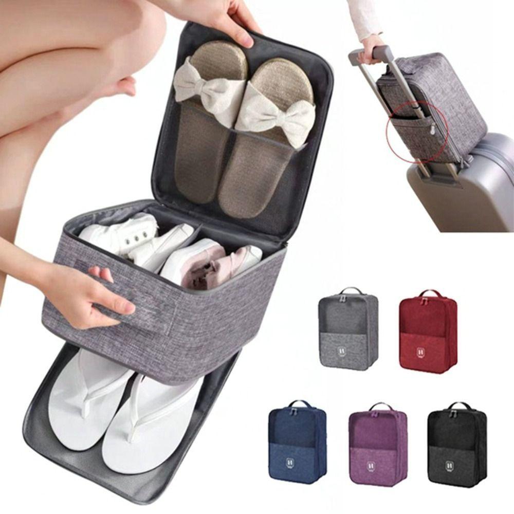 Hanging Travel Shoe Bag Breathable Mesh Shoes Packaging Pouch Shoes Storage Bag  Closet Organizer