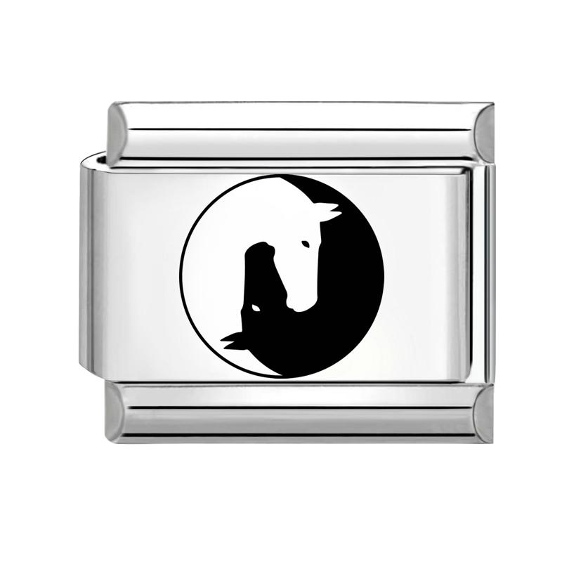 Laser Engraving Animals Snake Wolf Tiger Lion Dragon Italian Charm Links Fit 9mm Stainless Steel Bracelet Men Women DIY Making