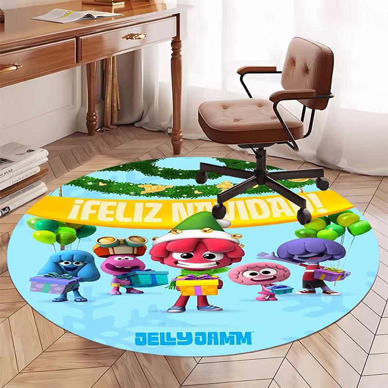 Jelly Jamm Printed Round Rug Carpet Chair Rug Area Rug Entryway Doormats,for Office Chair Living Room Bedroom Kitchen Room.