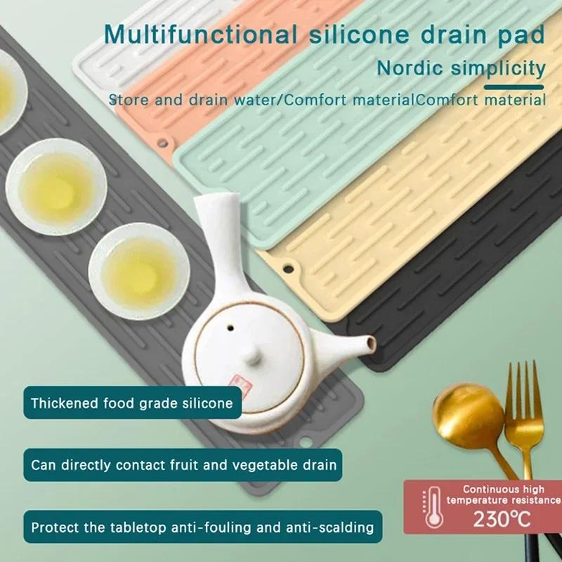 35 * 8CM Silikon-Wärmedämmungspad Küche rutschfeste feste Matte Wasserhahnmatte Tropfschutzpads Küchenzubehör