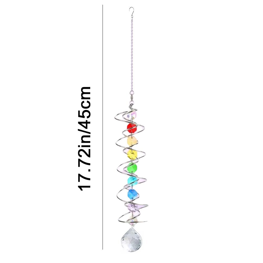Creative 3D Crystal Rotate Sun Catcher Colorful Hangings Sun Catcher Wind Chime Decorative Spinner Gazing Ball Party Gifts