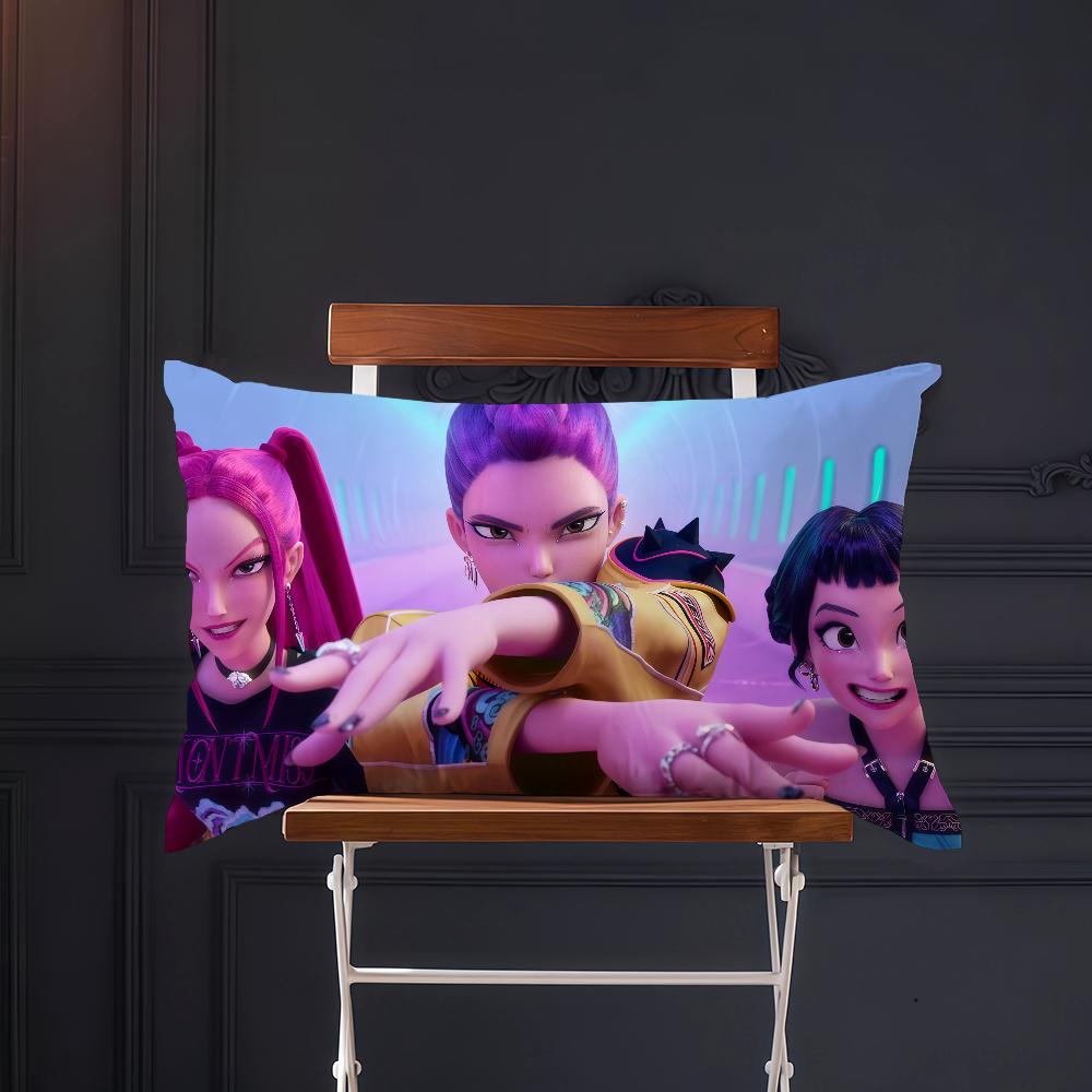 Anime Funny Meme K-Kpops D-Demon H-Hunters Cushion Cover Rectangle Pillow Cover Home Sofa Living Room Coffee Shop Pillowcase