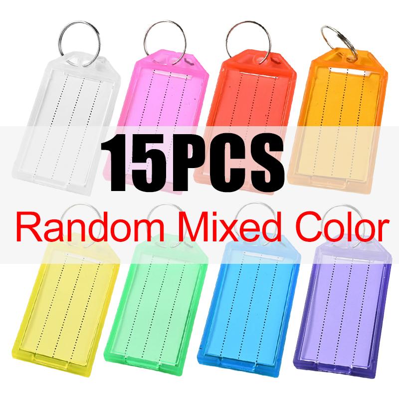 5/10/15PCS Assorted Color Key Tags Writable Flap Key Tags with Split Ring DIY Luggage Backpack Car Key Marking Sorting Props ZYF
