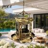 Outdoor Bird Feeder Retro Metal Feeder, Hanging with Transparent Acrylic Large Opening Panels, Decorative Garden for Backyard Wild Birds European