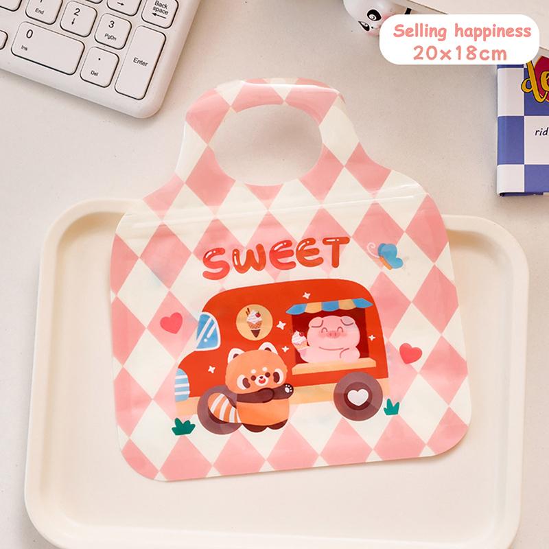 

20 Pcs Sealed Alien Sealed Bag Cartoon Cute Mini Storage Bag Cartoon Packaging Bag Festival Gift розовый