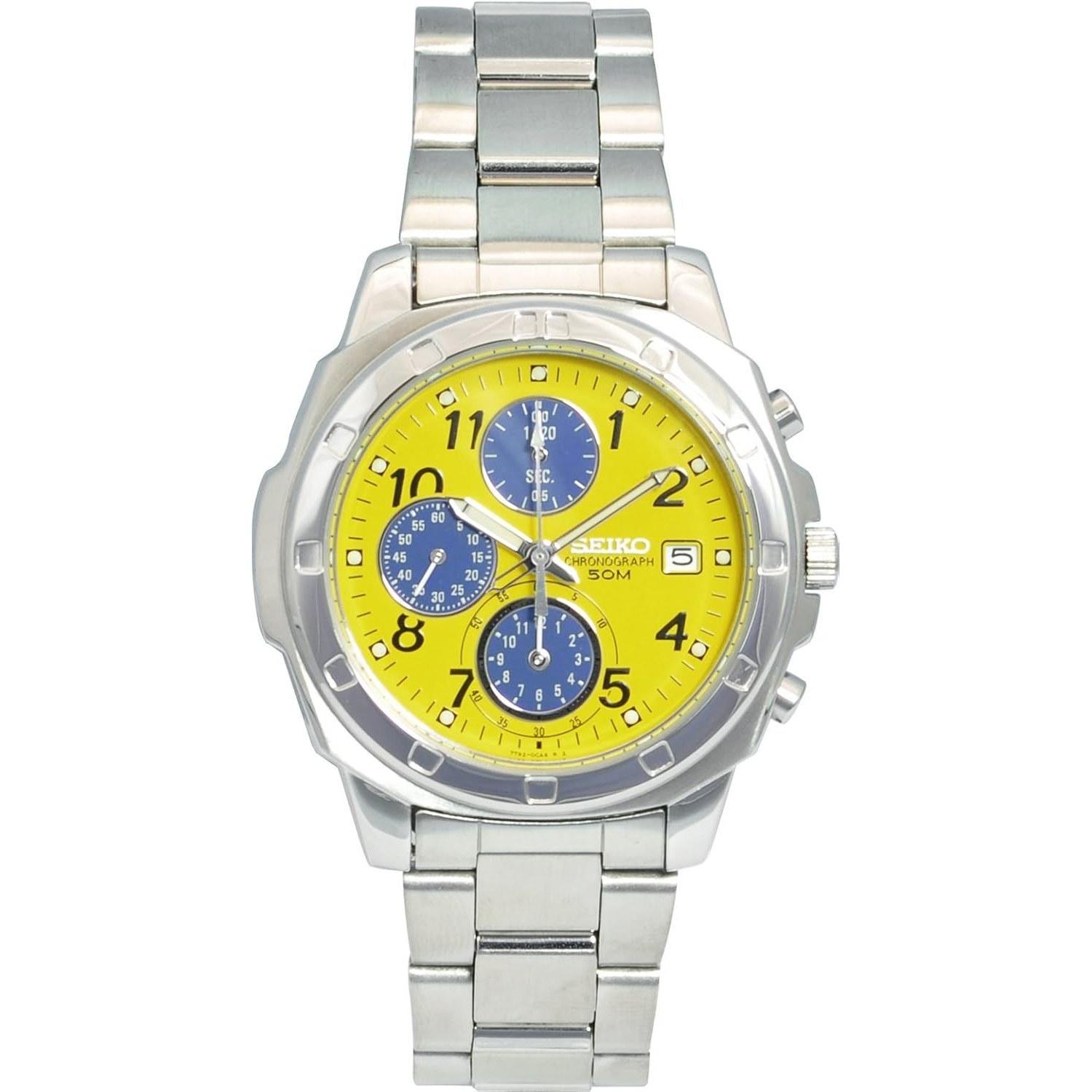 SEIKO wristwatch reverse import overseas model yellow SND409 mens