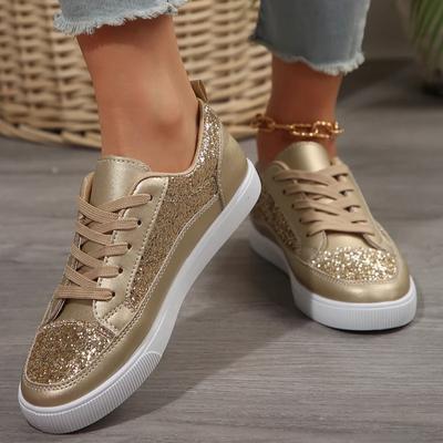 Nowe Damskie Sneakersy Moda Bling Buty Casual dla Kobiet Wygodne Sznurowane Płaskie Buty Outdoor Antypoślizgowe Buty Damskie zapatillas de mujer