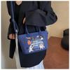 Retro Denim Tote Bag for Women Large Capacity Casual Shoulder Handbag Fashionable Daily Crossbody Bag KTB