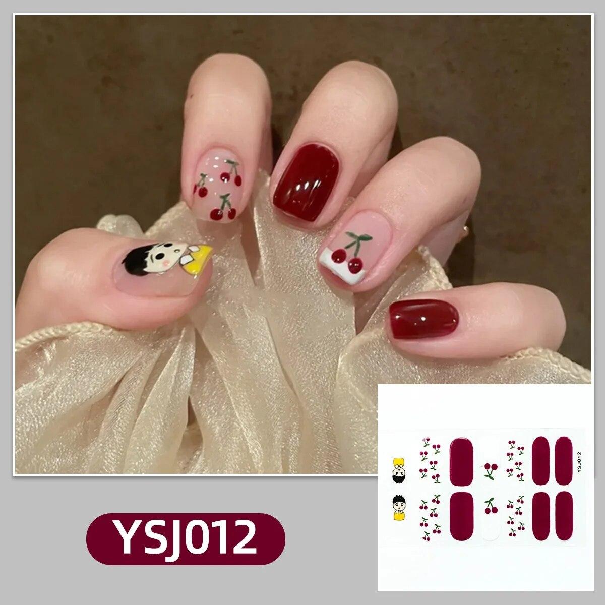 

24 шт., полоски для лака для ногтей, самоклеящиеся художественные дизайнерские наклейки, полное покрытие, гелевые обертывания, красочные наклейки, женские наклейки, декоративный слайдер