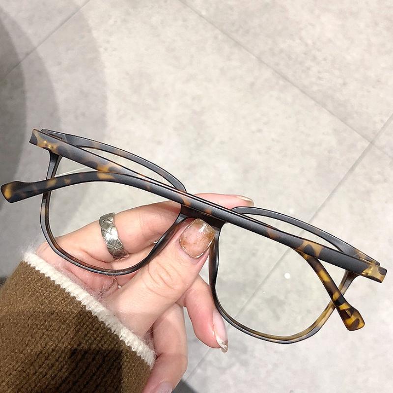 Oversized Leopard Myopia Glasses for Women Men Comfortable Anti-blue Light Computer Glasses Prescription Eyewear 0 To -4.0
