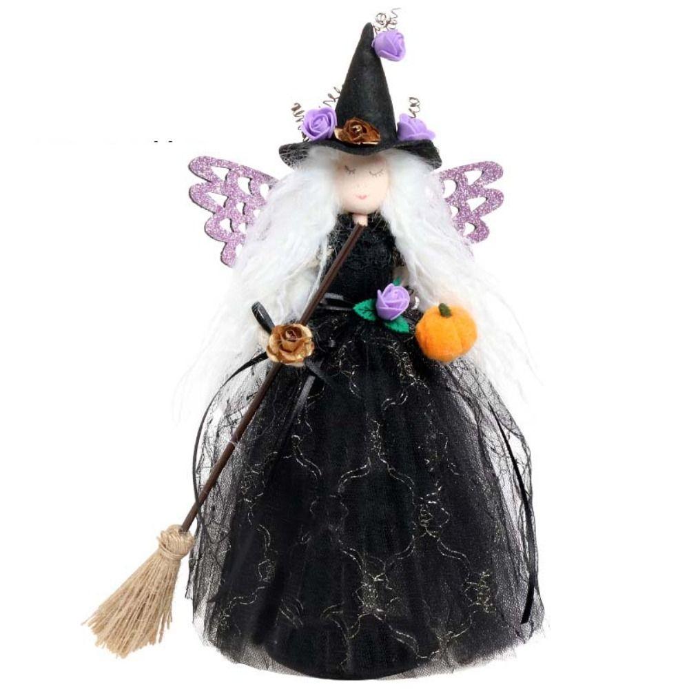 Realistic Halloween Butterfly Witch Doll Cute Halloween Witch Pendant  Atmosphere Props