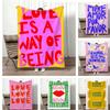 Slogan Minimalist Sunny Eclectic Love Quotes Throw Lightweight 240g Flannel Blanket Soft Skin-friendly for Summer Cooling