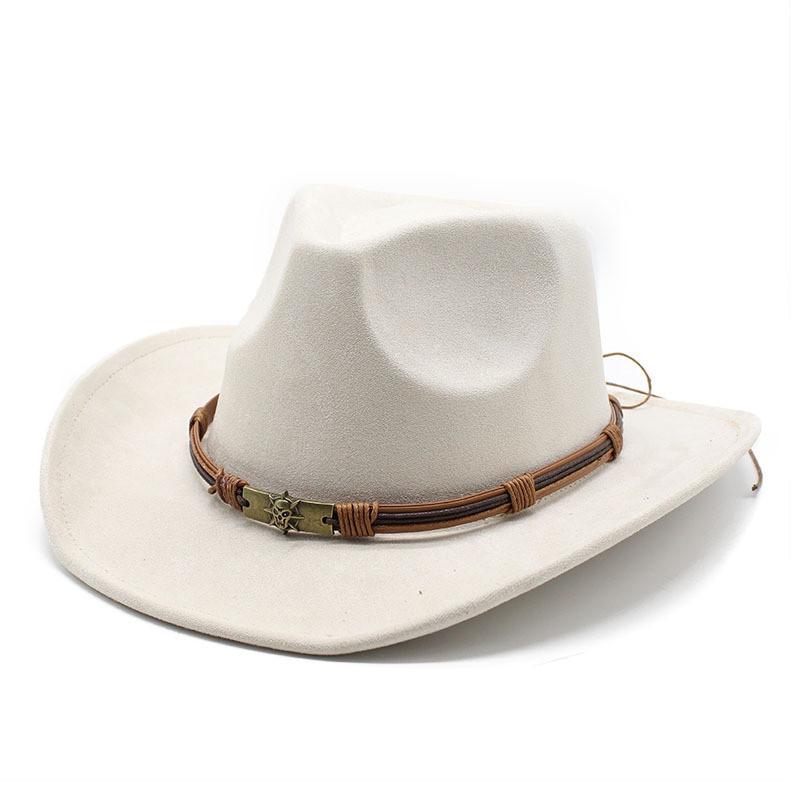 Western Cowboy Hat For Men Women Vintage Wool Felt Large Brim Warm Fedora
