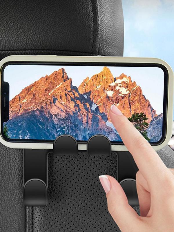 Auto Haken Halterung mit Handyhalter 2 in 1 Auto Kopfstützenhaken Kopfstützen Handtaschenhalter Innenausstattung Ersatzteile Für SUV LKW