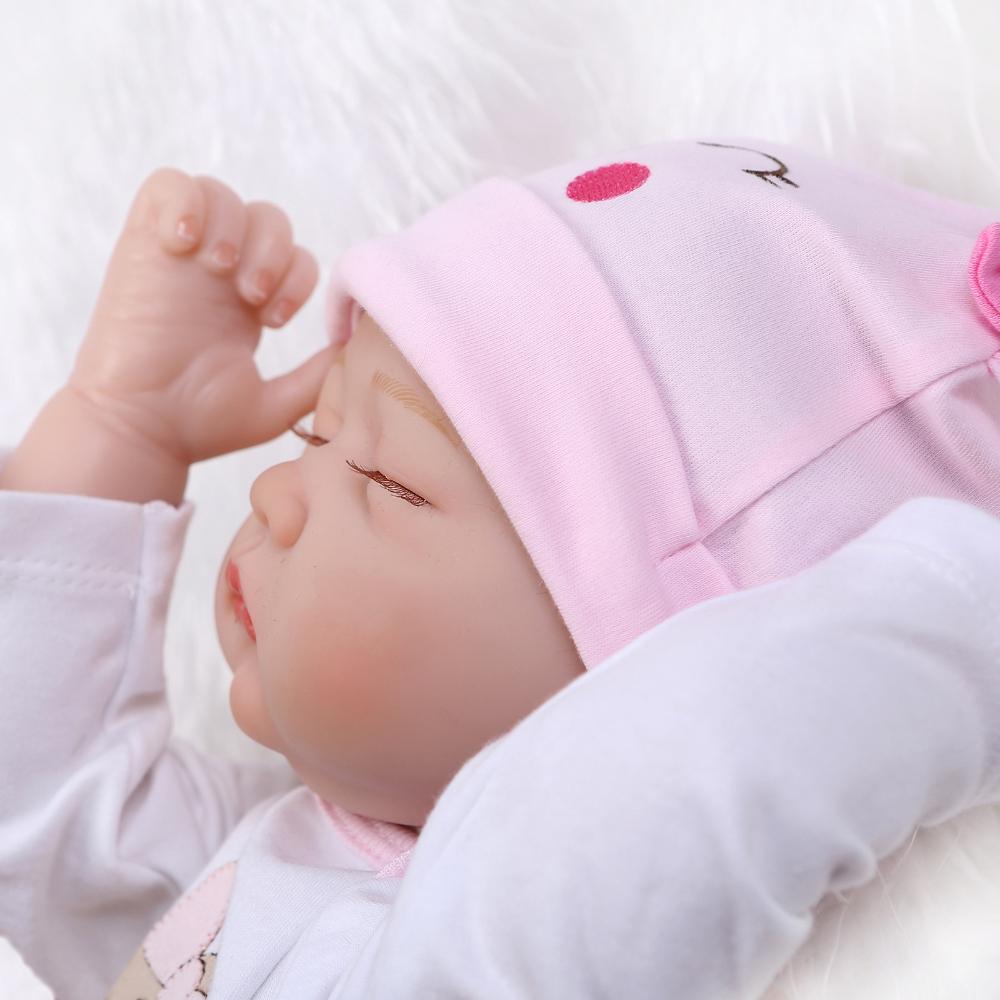 40/55 cm Cute Sleeping Reborn Baby Doll for Girl Boy Soft Cloth Body Rebirth Doll Handmade Implanted Mohair Simulation Dolls Like Real Kids Xmas Gifts