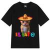 El Gato Funny Cat Meme T-shirts Men Women Aesthetic Trend T-shirts Short-sleeved Loose Casual Cotton Oversized Fashion T-shirts