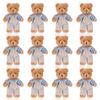 12-48PCS Mini Bear Stuffed Animal Toys Bulk 10cm Soft Plush Bears with Burlap Clothes for Baby Shower Birthday Party Decoration