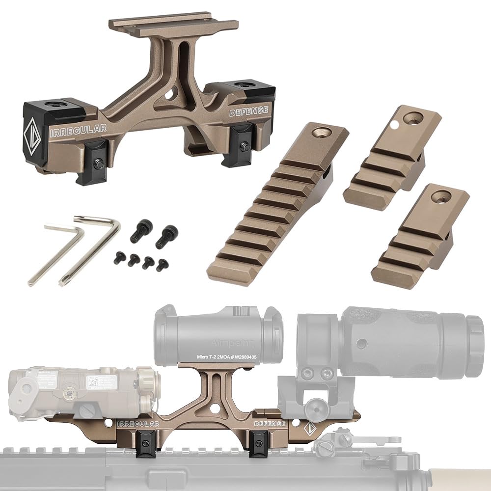Ryohin Buhin Micro Dot Sight Compatible OMM Micro Riser Mount Replica Set, Irregular Defense Type Laser Riser, Aluminum Alloy (DE Dark Earth)