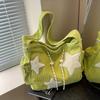 Color-Blocking Cord Schultertasche für Damen, Trendy und Vielseitig, Einfach und Modisch, Große Kapazität Canvas Tasche
