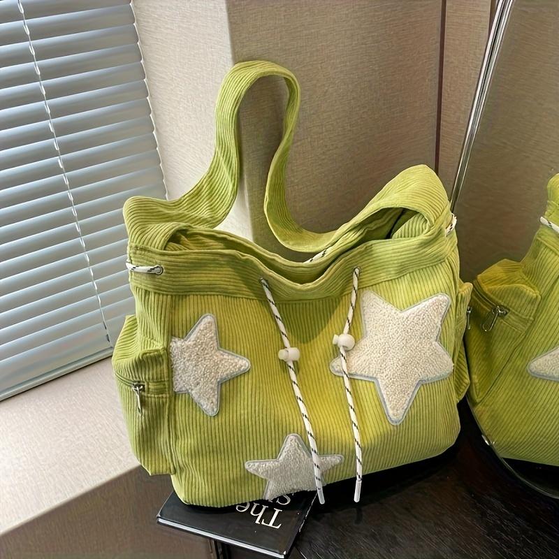 Color-Blocking Cord Schultertasche für Damen, Trendy und Vielseitig, Einfach und Modisch, Große Kapazität Canvas Tasche