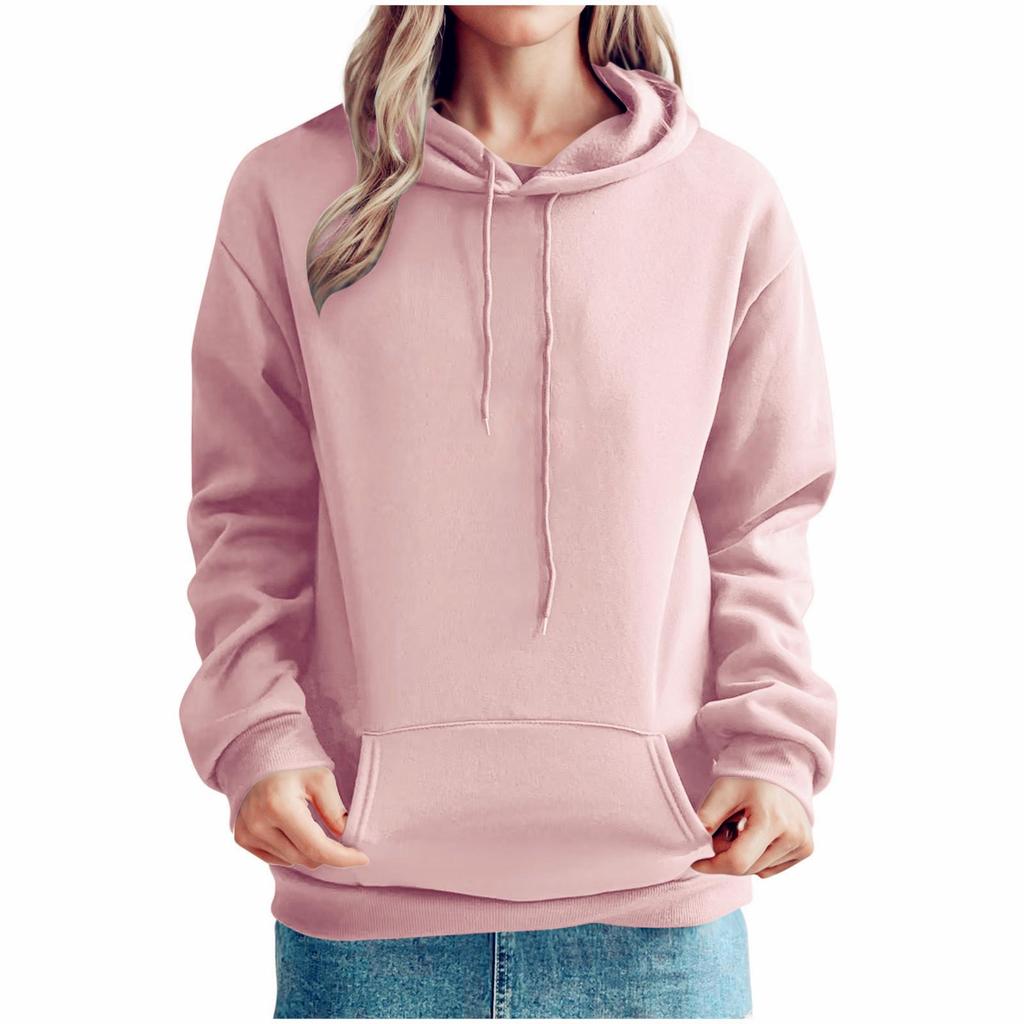 European and American Women's Plus Velvet Loose Casual Pullover Hoodie - 2024 Autumn/Winter Collection