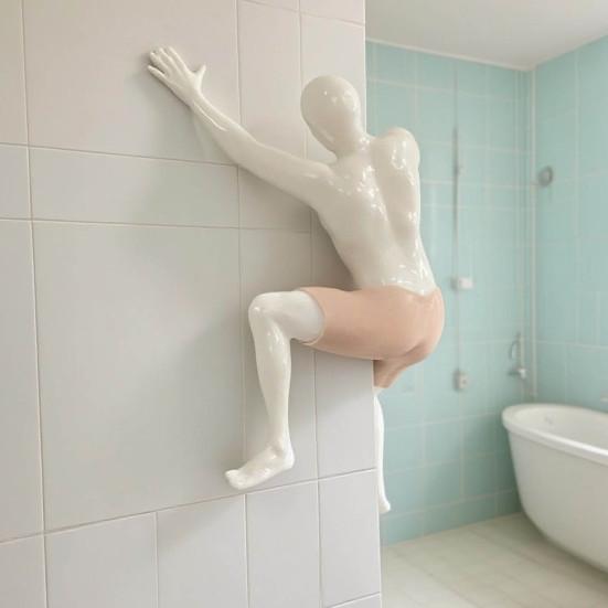Wall Climbing Man Figurine Adhesive Climber Wall Decoration Modern Wall Art Climber Statue for Home Office Bedroom Living Room
