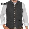 Gilet de Fête de fin d'année Homme Gilet Oktoberfest, Gilet de Costume Traditionnel, Col Montant Boutonné Quotidien Trajet Vêtements Formels