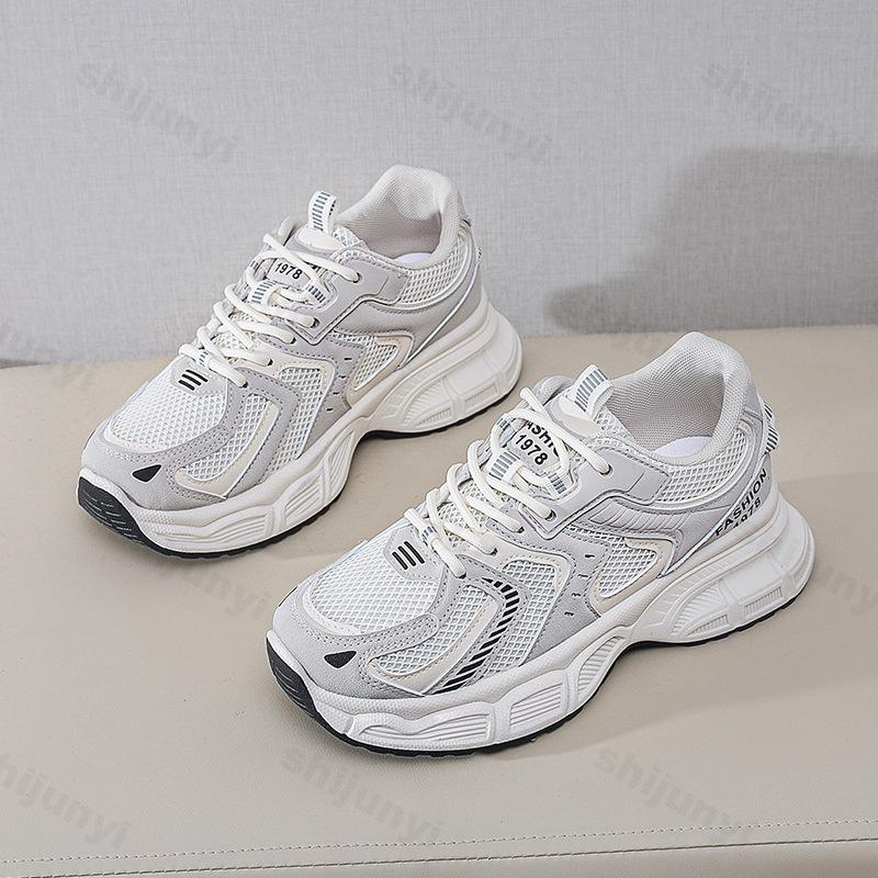 Women's Platform Sneakers Autumn New Height Increase Non Slip Breathable Running Shoes Comfortable Lace Up Casual Shoes