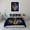 Colorful Saxophone Music Artwork Set Multiple Sizes Kid'S And Adults' Bedroom Exquisite 3Pc Bedding Set, Gift