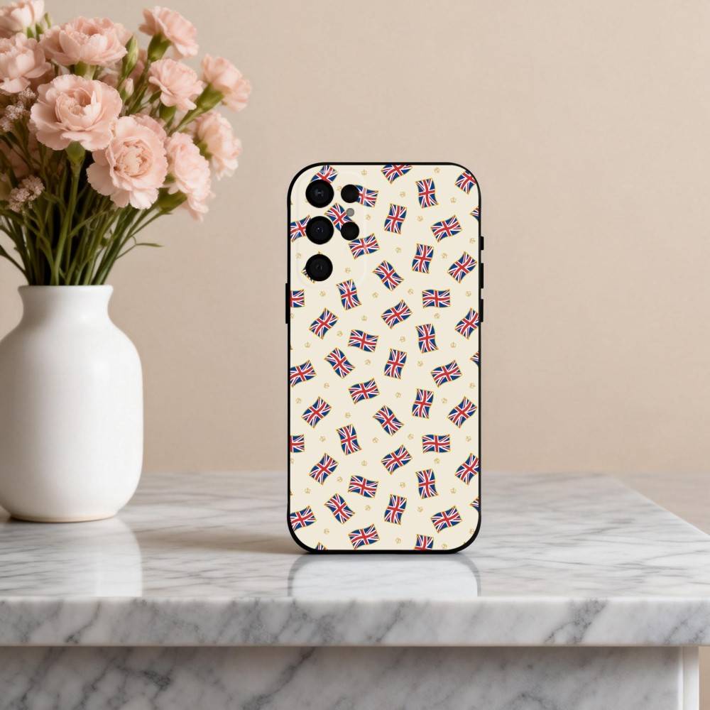 U-Union-N J-Jack-K ART Phone Case For Samsung S25,24,23,22,30,21,10,9,Ultra,Plus,Lite,FE,4,5 G Soft Black Case