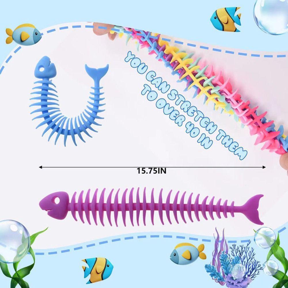 Fish Bone Silicone Fish Bone Silicone Fish Bone Squeeze Ghost Fish Bone Fidget Toys  Office Workers