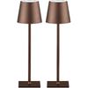 CHLORANTHUS 2 Pack Cordless Table Lamps, 3 Colors Stepless Dimming, 5000mAh Rechargeable Battery LED Desk Lamp for Bedroom/Couple