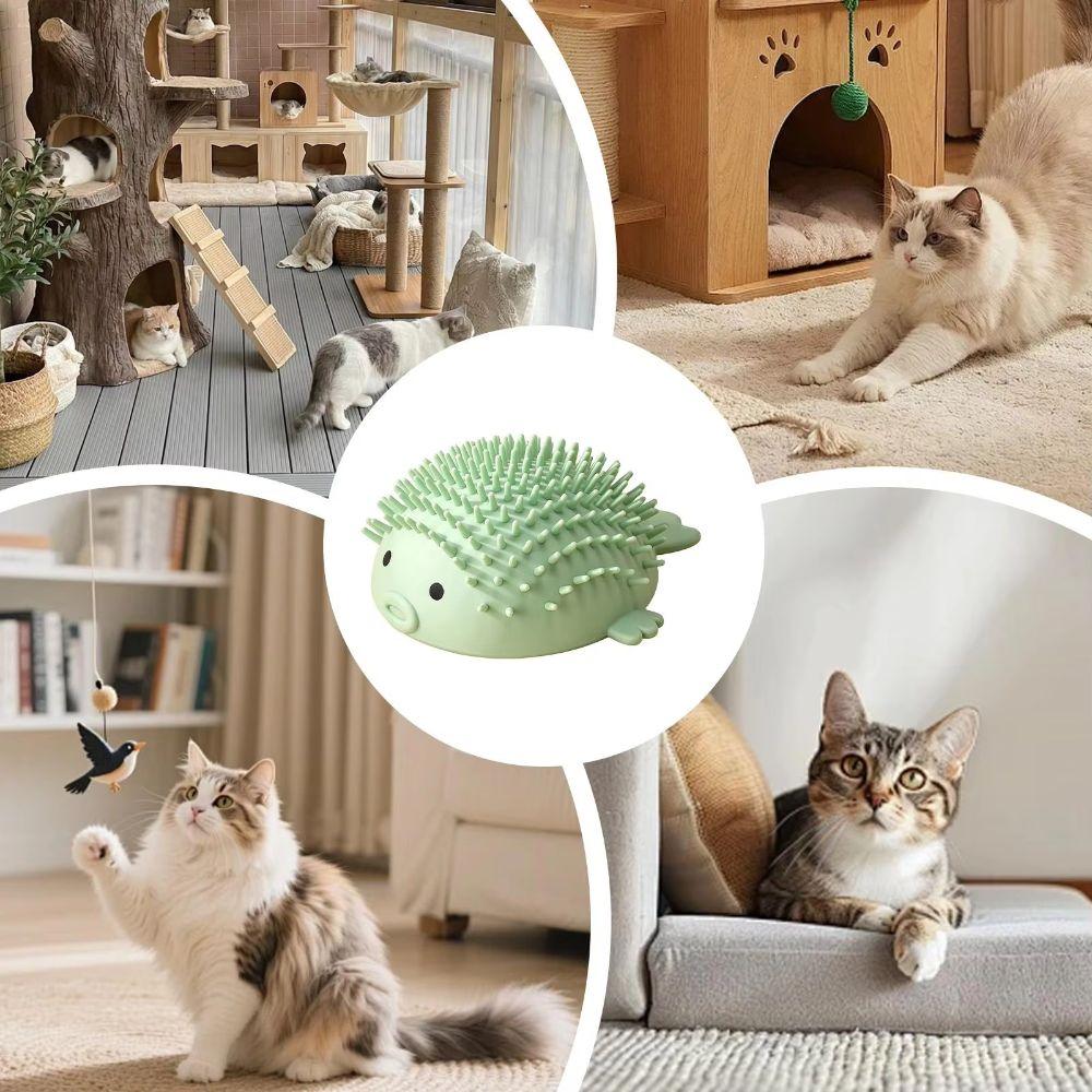 Wall-Mounted Corner Cat Scratcher Globefish Shape Cat Groomer Scratching Pad Kitten