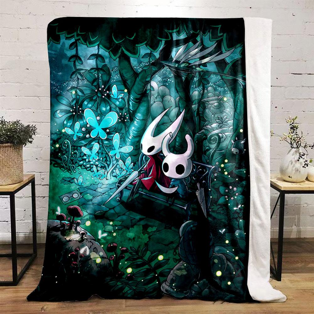 Two Insect-like Characters Sit On a Bench In a Glowing Forest. for All Seasons Blanket Lunch Break Throw Gift