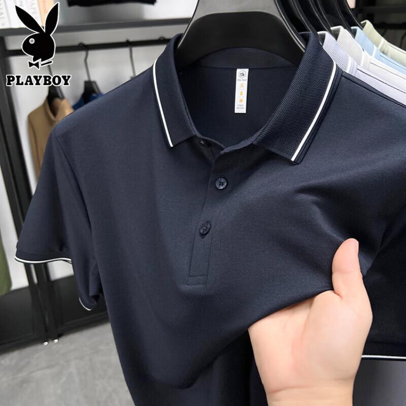 

PLAYBOY Men s Summer Silk Blend Polo T-Shirt L