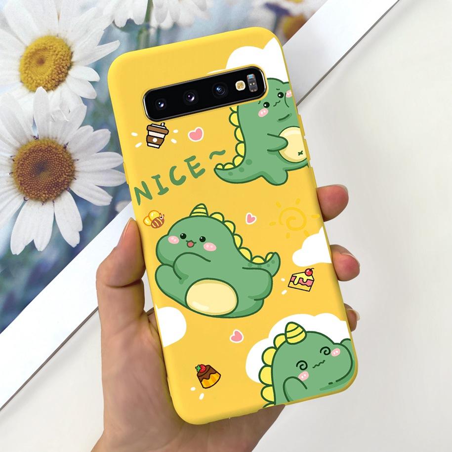 For Samsung S10 Plus SM-G975F Case Cute Dinosaur Duck Cartoon Soft Silicone Phone Cover For Samsung Galaxy S10 S10e G973F Bumper