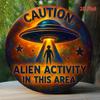 UFO Tin Sign Sci-Fi Alien Conspiracy Decor 20xcm Metal Wall Art for Garage