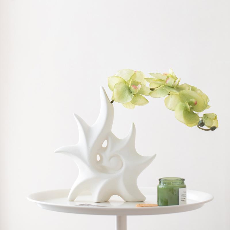 Geometric Pentagonal Small Fresh Ceramic Vase Premium Flower Insert Home Desktop Decoration Ornament