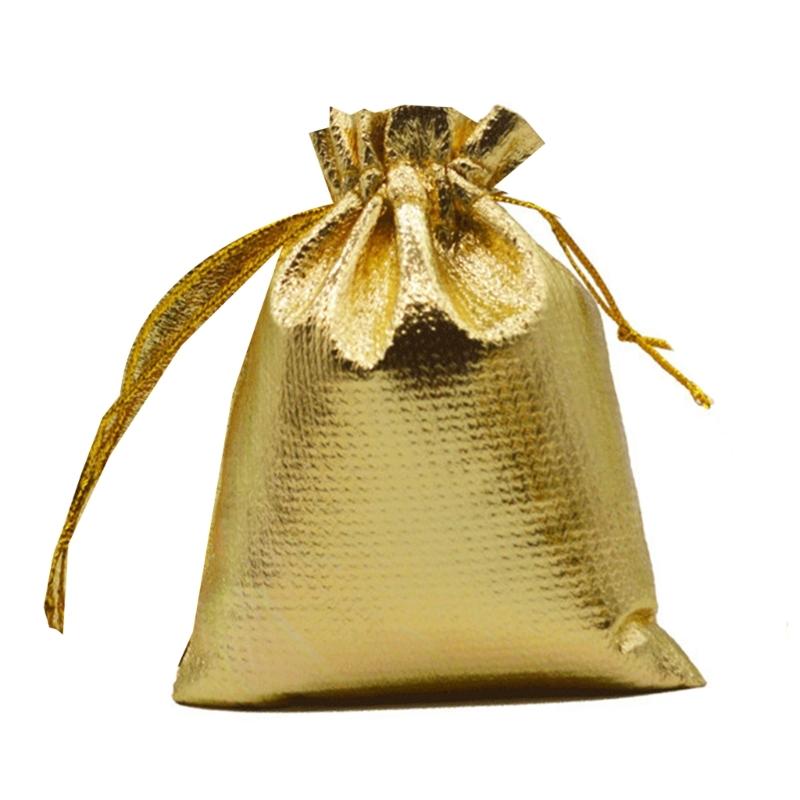 

50pcs Jewelry Packing Fabric Bag Gold Silver Cloth Drawstring Gift Packaging Bag 7x9cm 9x12cm Wedding Gift Storage Pouch 9 12cm золотой