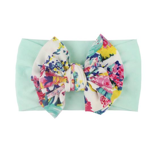 Fashion Floral Childrens Hair Accessories Headband Soft Wide-Brim Elastic Hairband Baby Headwear Comfortable