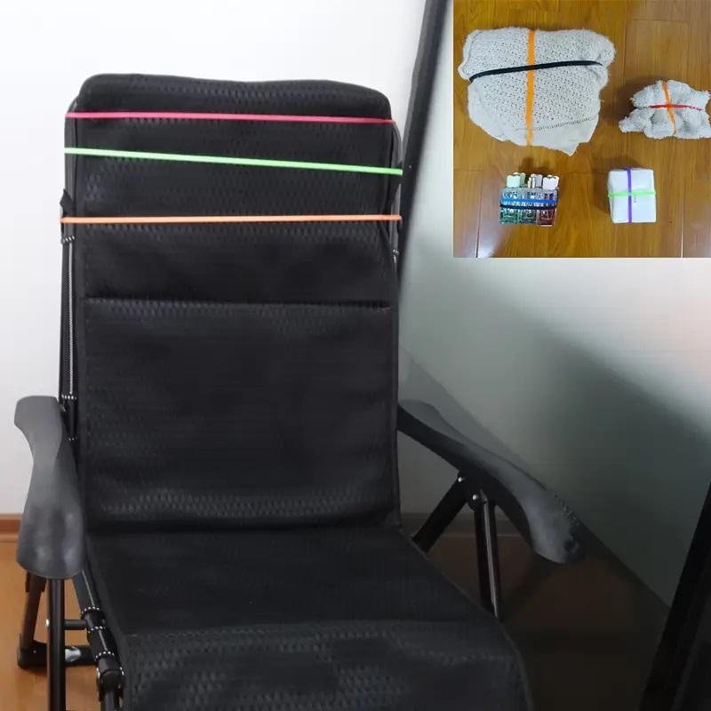 6-Piece Premium Windproof Silicone Beach Towel Strap - High Stretch, Bright Colors, Safe Fixation for Chairs, Swimming Pool and