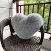 Heart Shape Throw Pillow Sofa Car Stuffed Seat Cushion Double-sided Imitation Fox Fur Plush Cushion Home Decor Waist Cushions