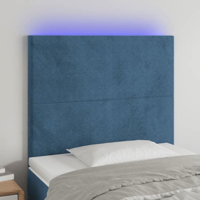 VidaXL LED Headboard Bedroom Furniture Single Bed Accessory Headboard Bed Frame Interior Dark Blue 3122178