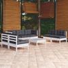 VidaXL Solid Pine Wood Garden Lounge Set 8 Pcs with Cushions Patio Furniture Outdoor Furniture Garden Furniture 3096227
